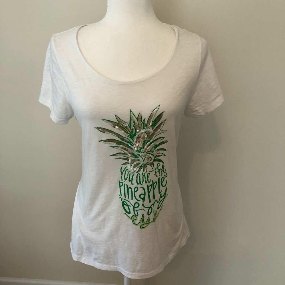 Crown &Ivy white  T-shirt with print - Picture 6 of 6